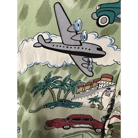 Hawaiian Shirt Silk Traders XL Short Sleeve Cars Hula Girl Dance Hawaii USA - Picture 7 of 8